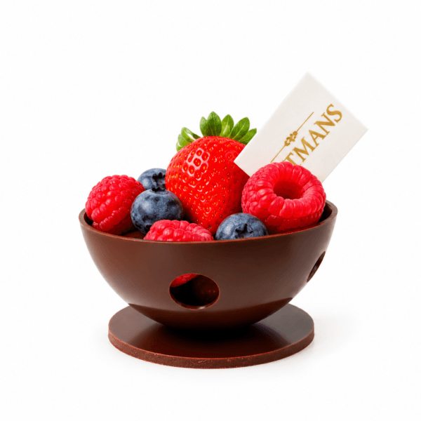 Chocoladebowl met bosvruchten en NITMANS kaartje